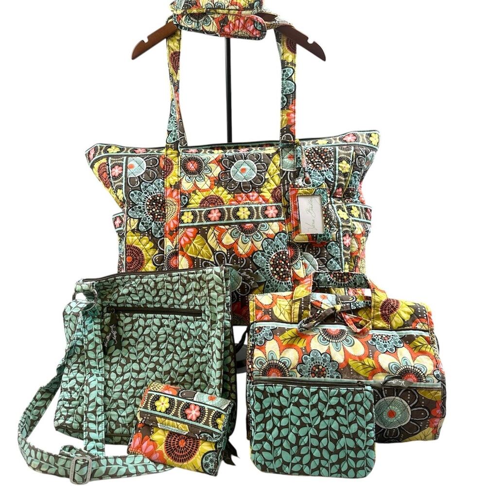 Vera Bradley Retired Floral Bag Lot Tote Crossbody Wallet Organizer Travel Set - Picture 1 of 16